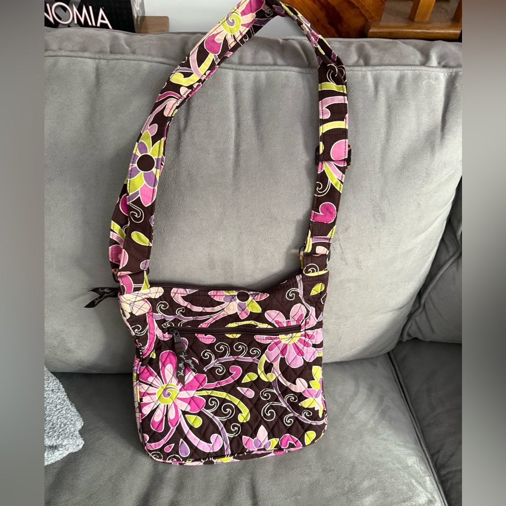 Vera Bradley Pink and Yellow Floral Shoulder Bag